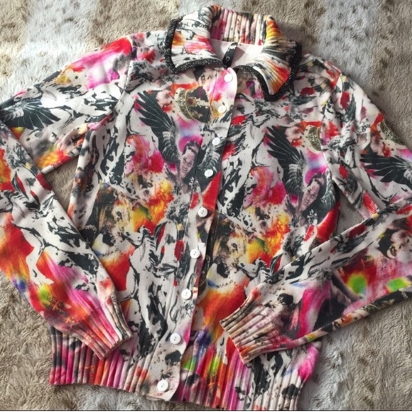 Vintage Graphic Cardigan Sweater - Picture 1 of 6